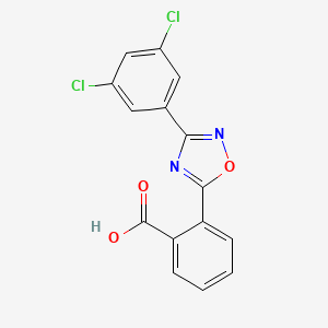 molecular formula C15H8Cl2N2O3 B11801274 2-(3-(3,5-Dichlorophenyl)-1,2,4-oxadiazol-5-yl)benzoicacid 