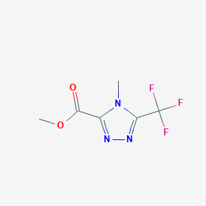 molecular formula C6H6F3N3O2 B11801279 Methyl 4-methyl-5-(trifluoromethyl)-4H-1,2,4-triazole-3-carboxylate 