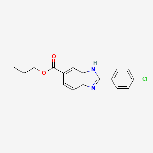 molecular formula C17H15ClN2O2 B11801336 Propyl 2-(4-chlorophenyl)-1H-benzo[d]imidazole-6-carboxylate 