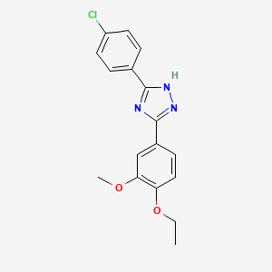 molecular formula C17H16ClN3O2 B11801363 3-(4-Chlorophenyl)-5-(4-ethoxy-3-methoxyphenyl)-1H-1,2,4-triazole 