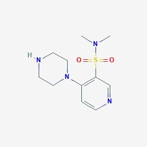 molecular formula C11H18N4O2S B11801429 N,N-Dimethyl-4-(piperazin-1-yl)pyridine-3-sulfonamide 