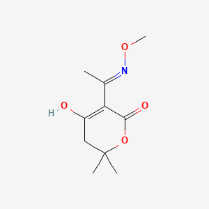 5,6-Dihydro-6,6-dimethyl-4-hydroxy-3-(1-(methoxyimino)ethyl)-2H-pyran-2-one