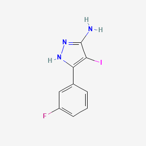 molecular formula C9H7FIN3 B11801433 5-(3-Fluorophenyl)-4-iodo-1H-pyrazol-3-amine 