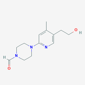 molecular formula C13H19N3O2 B11801461 4-(5-(2-Hydroxyethyl)-4-methylpyridin-2-yl)piperazine-1-carbaldehyde 
