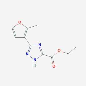 molecular formula C10H11N3O3 B11801469 ethyl 3-(2-methylfuran-3-yl)-1H-1,2,4-triazole-5-carboxylate 