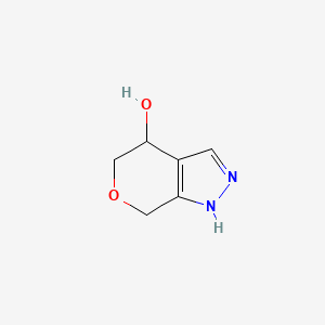 molecular formula C6H8N2O2 B11801562 1,4,5,7-Tetrahydropyrano[3,4-c]pyrazol-4-ol 