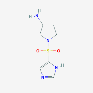 molecular formula C7H12N4O2S B11801619 1-((1H-Imidazol-4-yl)sulfonyl)pyrrolidin-3-amine 