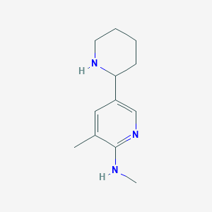 molecular formula C12H19N3 B11801632 N,3-Dimethyl-5-(piperidin-2-yl)pyridin-2-amine 