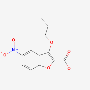 molecular formula C13H13NO6 B11801658 Methyl 5-nitro-3-propoxybenzofuran-2-carboxylate 