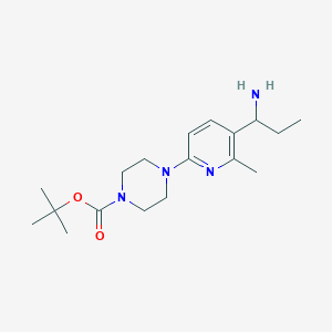 molecular formula C18H30N4O2 B11801706 tert-Butyl 4-(5-(1-aminopropyl)-6-methylpyridin-2-yl)piperazine-1-carboxylate 