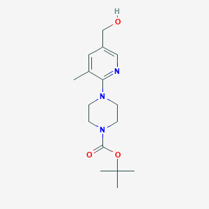 molecular formula C16H25N3O3 B11801765 tert-Butyl 4-(5-(hydroxymethyl)-3-methylpyridin-2-yl)piperazine-1-carboxylate 