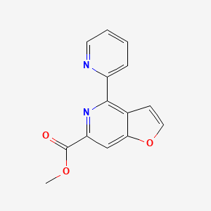 molecular formula C14H10N2O3 B11801773 Methyl 4-(pyridin-2-yl)furo[3,2-c]pyridine-6-carboxylate 