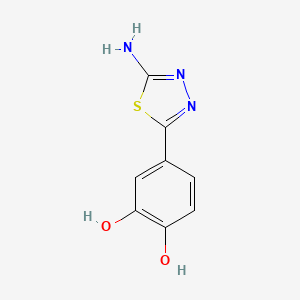 B1180188 4-(5-Amino-1,3,4-thiadiazol-2-yl)benzene-1,2-diol CAS No. 134952-04-8