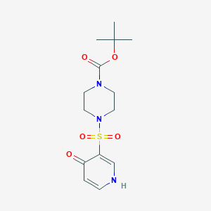 molecular formula C14H21N3O5S B11801926 tert-Butyl 4-((4-hydroxypyridin-3-yl)sulfonyl)piperazine-1-carboxylate 