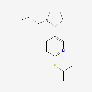 molecular formula C15H24N2S B11801972 2-(Isopropylthio)-5-(1-propylpyrrolidin-2-yl)pyridine 