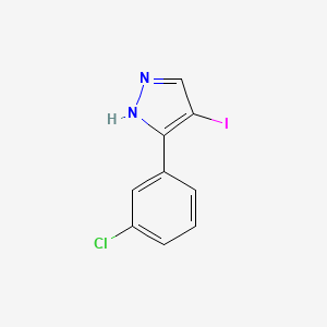 molecular formula C9H6ClIN2 B11802000 3-(3-Chlorophenyl)-4-iodo-1H-pyrazole 