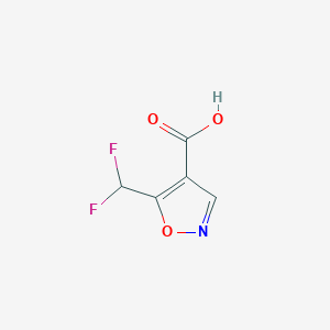 molecular formula C5H3F2NO3 B11802018 5-(Difluoromethyl)isoxazole-4-carboxylic acid 