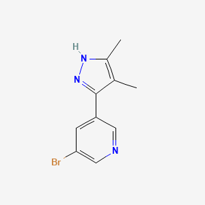 molecular formula C10H10BrN3 B11802075 3-Bromo-5-(4,5-dimethyl-1H-pyrazol-3-yl)pyridine 