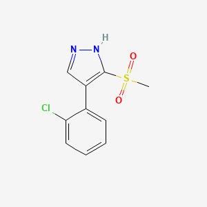 molecular formula C10H9ClN2O2S B11802086 4-(2-Chlorophenyl)-3-(methylsulfonyl)-1H-pyrazole 