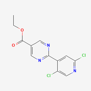 molecular formula C12H9Cl2N3O2 B11802092 Ethyl 2-(2,5-dichloropyridin-4-YL)pyrimidine-5-carboxylate 