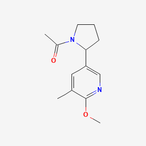 molecular formula C13H18N2O2 B11802094 1-(2-(6-Methoxy-5-methylpyridin-3-yl)pyrrolidin-1-yl)ethanone 