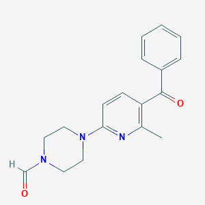 molecular formula C18H19N3O2 B11802113 4-(5-Benzoyl-6-methylpyridin-2-yl)piperazine-1-carbaldehyde 