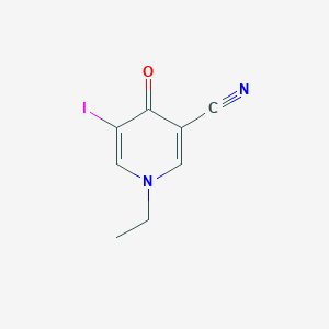 molecular formula C8H7IN2O B11802170 1-Ethyl-5-iodo-4-oxo-1,4-dihydropyridine-3-carbonitrile 