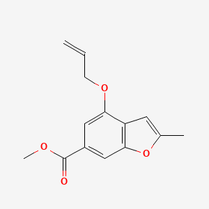 molecular formula C14H14O4 B11802203 Methyl 4-(allyloxy)-2-methylbenzofuran-6-carboxylate 