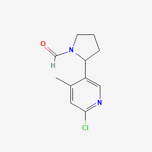 molecular formula C11H13ClN2O B11802208 2-(6-Chloro-4-methylpyridin-3-yl)pyrrolidine-1-carbaldehyde 