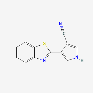 molecular formula C12H7N3S B11802213 4-(Benzo[d]thiazol-2-yl)-1H-pyrrole-3-carbonitrile 