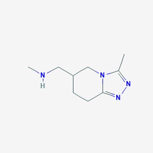 molecular formula C9H16N4 B11802219 N-Methyl-1-(3-methyl-5,6,7,8-tetrahydro-[1,2,4]triazolo[4,3-a]pyridin-6-yl)methanamine 