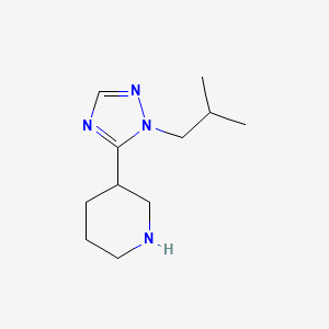 molecular formula C11H20N4 B11802238 3-(1-Isobutyl-1H-1,2,4-triazol-5-yl)piperidine 