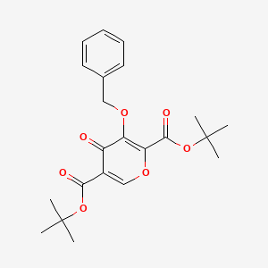 molecular formula C22H26O7 B11802259 Di-tert-butyl 3-(benzyloxy)-4-oxo-4H-pyran-2,5-dicarboxylate 