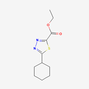 molecular formula C11H16N2O2S B11802260 Ethyl 5-cyclohexyl-1,3,4-thiadiazole-2-carboxylate 