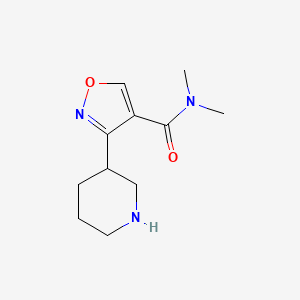 molecular formula C11H17N3O2 B11802354 N,N-Dimethyl-3-(piperidin-3-yl)isoxazole-4-carboxamide 