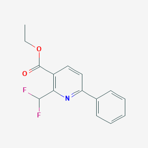 molecular formula C15H13F2NO2 B11802367 Ethyl 2-(difluoromethyl)-6-phenylnicotinate 