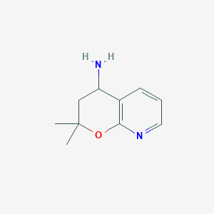 molecular formula C10H14N2O B11802370 2,2-Dimethyl-3,4-dihydro-2H-pyrano[2,3-b]pyridin-4-amine 