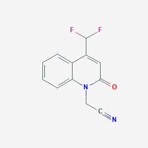 molecular formula C12H8F2N2O B11802406 2-(4-(Difluoromethyl)-2-oxoquinolin-1(2H)-yl)acetonitrile 