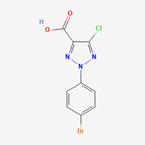 molecular formula C9H5BrClN3O2 B11802415 2-(4-Bromophenyl)-5-chloro-2H-1,2,3-triazole-4-carboxylicacid 