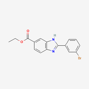 molecular formula C16H13BrN2O2 B11802436 Ethyl 2-(3-bromophenyl)-1H-benzo[d]imidazole-6-carboxylate 