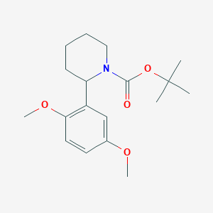 molecular formula C18H27NO4 B11802453 tert-Butyl 2-(2,5-dimethoxyphenyl)piperidine-1-carboxylate 