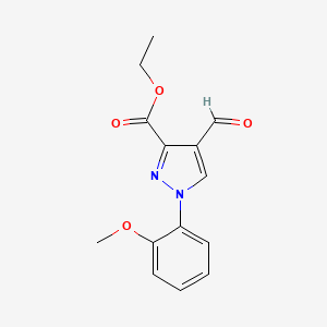 molecular formula C14H14N2O4 B11802461 Ethyl 4-formyl-1-(2-methoxyphenyl)-1H-pyrazole-3-carboxylate CAS No. 1364523-65-8