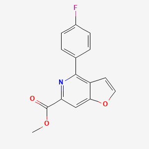 molecular formula C15H10FNO3 B11802469 Methyl 4-(4-fluorophenyl)furo[3,2-c]pyridine-6-carboxylate 
