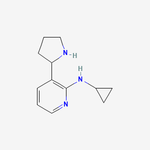 molecular formula C12H17N3 B11802533 N-Cyclopropyl-3-(pyrrolidin-2-yl)pyridin-2-amine 