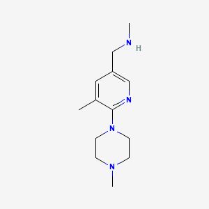 molecular formula C13H22N4 B11802537 N-Methyl-1-(5-methyl-6-(4-methylpiperazin-1-yl)pyridin-3-yl)methanamine 