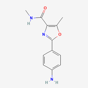 molecular formula C12H13N3O2 B11802545 2-(4-Aminophenyl)-N,5-dimethyloxazole-4-carboxamide 