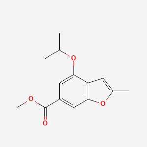 molecular formula C14H16O4 B11802590 Methyl 4-isopropoxy-2-methylbenzofuran-6-carboxylate 