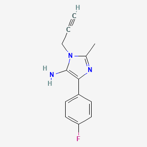 molecular formula C13H12FN3 B11802595 4-(4-Fluorophenyl)-2-methyl-1-(prop-2-yn-1-yl)-1H-imidazol-5-amine 
