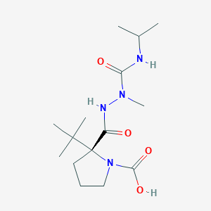 (2R)-2-tert-butyl-2-[[methyl(propan-2-ylcarbamoyl)amino]carbamoyl]pyrrolidine-1-carboxylic acid