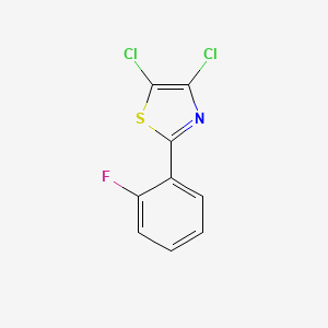 molecular formula C9H4Cl2FNS B11802658 4,5-Dichloro-2-(2-fluorophenyl)thiazole 